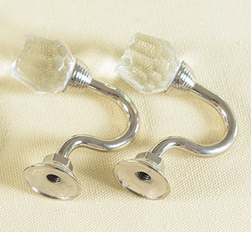 yueton Pack of 2 Vintage Crystal Rose Pattern Wall Curtain Hook Coat Hat Handbags Towel Single Hook Wall Mount Hanger - Image 3